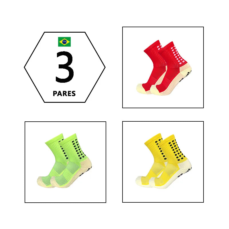 3 Pares Meias Antiderrapantes