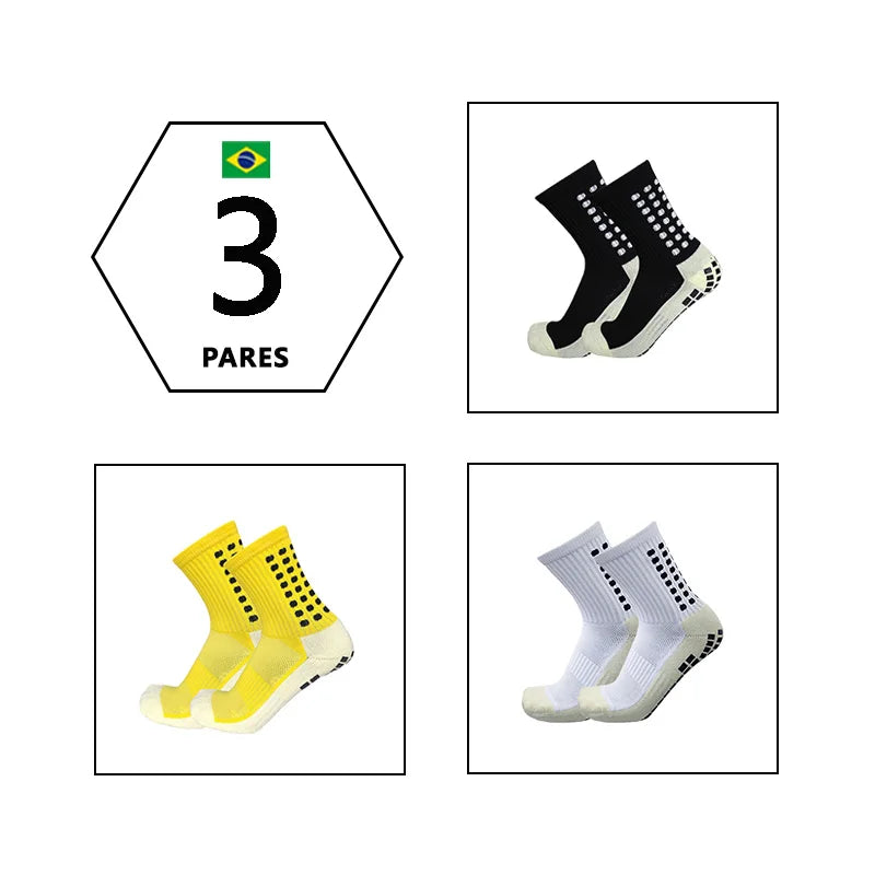 3 Pares Meias Antiderrapantes